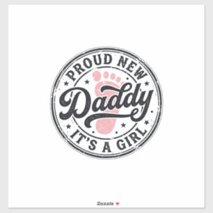 Sticker Fier Nouveau Papa C'est une Fille Vintage Annonce 
