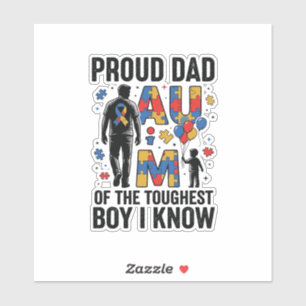 Sticker Fier papa Autisme Garçon le plus dur Design vector