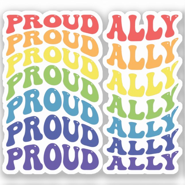 Sticker Fière Ally | LGBTQ | GAY PRIDE | Arc en ciel (Recto)