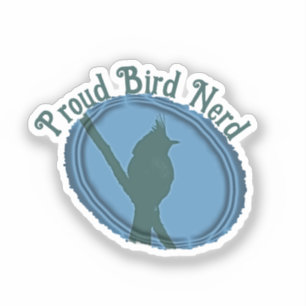 Sticker Fière Tarée des Oiseaux Silhouette Bleue Nature