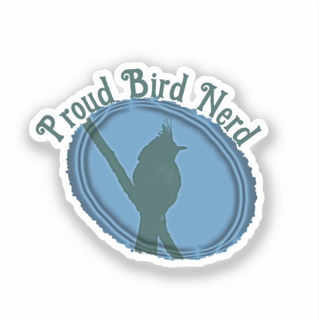 Sticker Fière Tarée des Oiseaux Silhouette Bleue Nature (Recto)