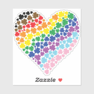Sticker Fièrement irlandais Rainbow Shamrock Heart