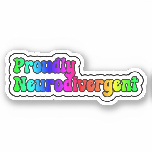 Sticker Fièrement Neurodivertissement Arc-en-ciel Neurodiv (Devant)