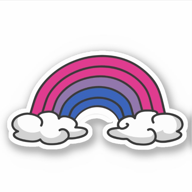 Sticker Fierté bisexuelle arc-en-ciel (Devant)