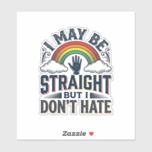 Sticker Fierté d'allié straight Design vectoriel vintage a