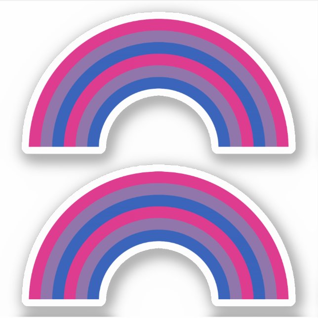 Sticker Fierté de bisexualité Arc-en-ciel (Devant)