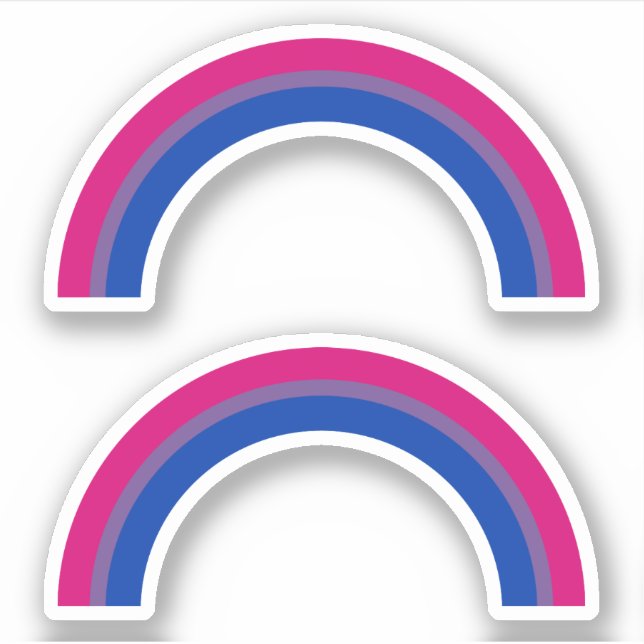 Sticker Fierté de bisexualité Arc-en-ciel (Devant)