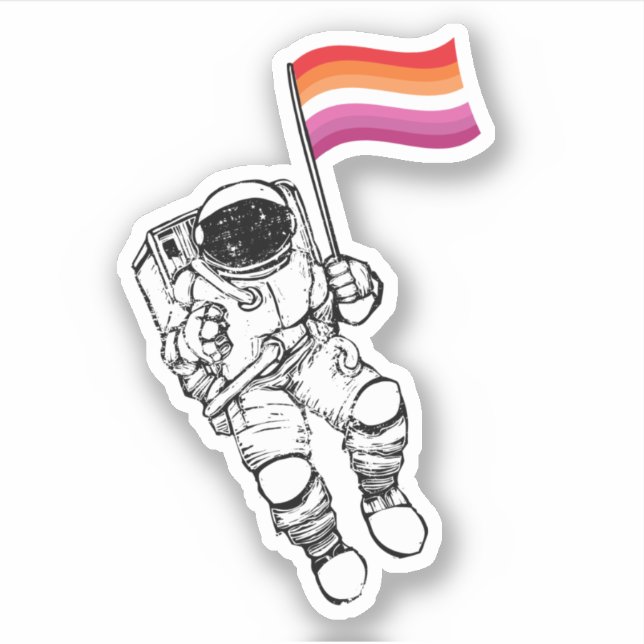 Sticker Fierté de la lune femme lesbienne (Devant)