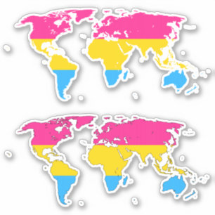 Sticker Fierté de la Pansexualité - Carte du monde