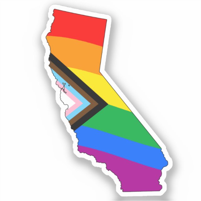 Sticker Fierté de l'État de Californie Progress Pride LGBT (Recto)