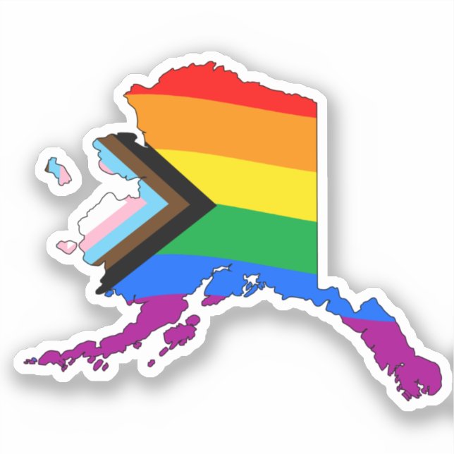 Sticker Fierté de l'État de l'Alaska LGBTQ Progress Pride (Recto)