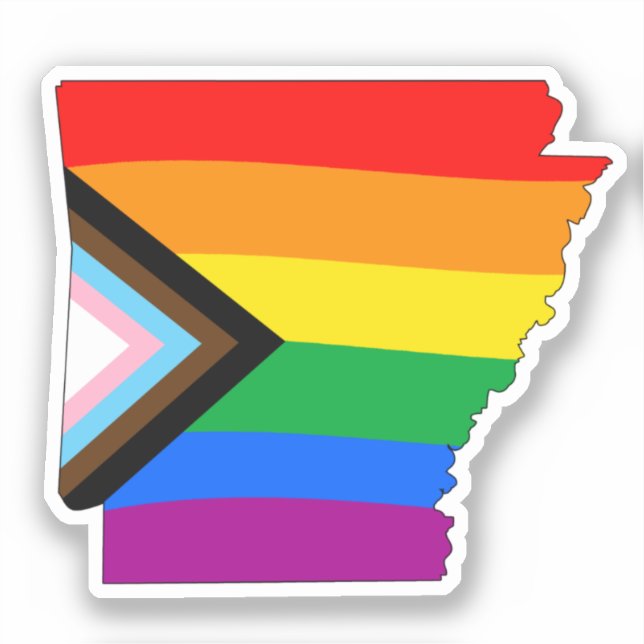 Sticker Fierté de l'État de l'Arkansas Progrès LGBTQ de la (Recto)
