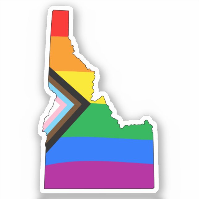 Sticker Fierté de l'État de l'Idaho LGBTQ Progress Pride (Recto)