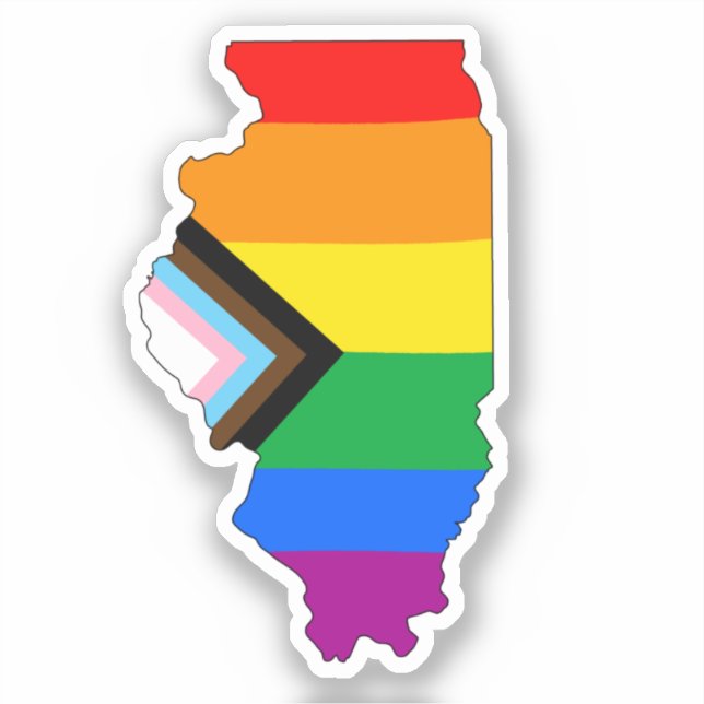 Sticker Fierté de l'État de l'Illinois LGBTQ Progress Prid (Recto)