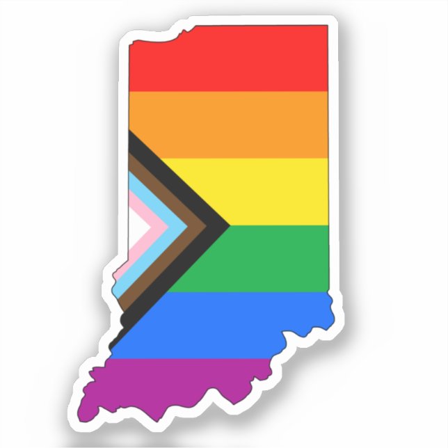 Sticker Fierté de l'État de l'Indiana LGBTQ Progress Pride (Recto)