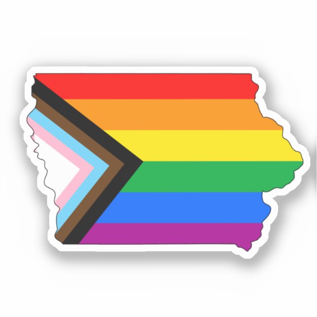 Sticker Fierté de l'État de l'Iowa LGBTQ Progress Pride (Recto)