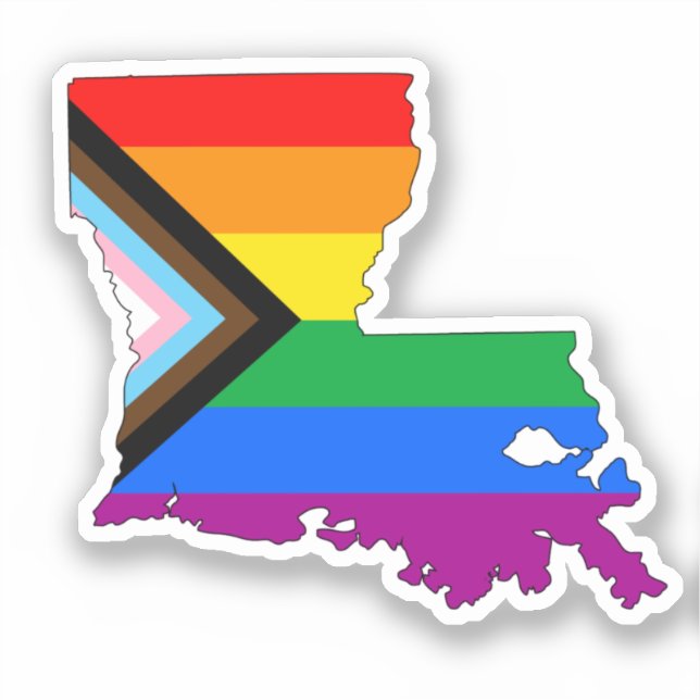 Sticker Fierté de l'État de Louisiane LGBTQ Progress Pride (Recto)