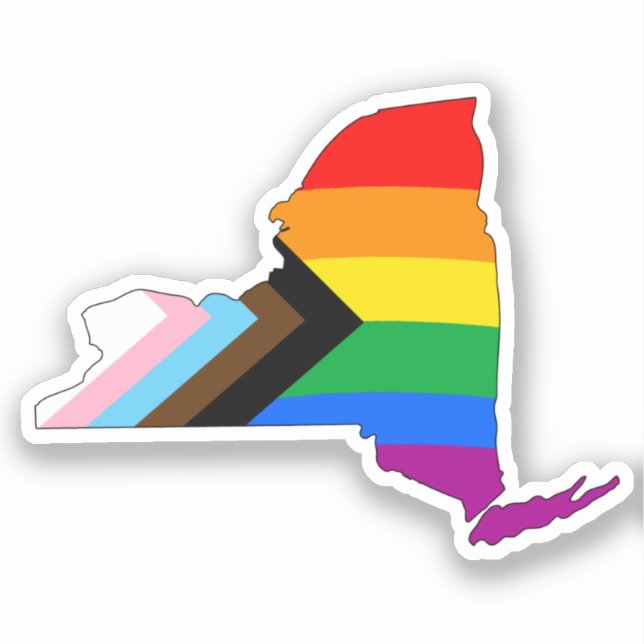 Sticker Fierté de l'État de New York LGBTQ Progress Pride (Recto)