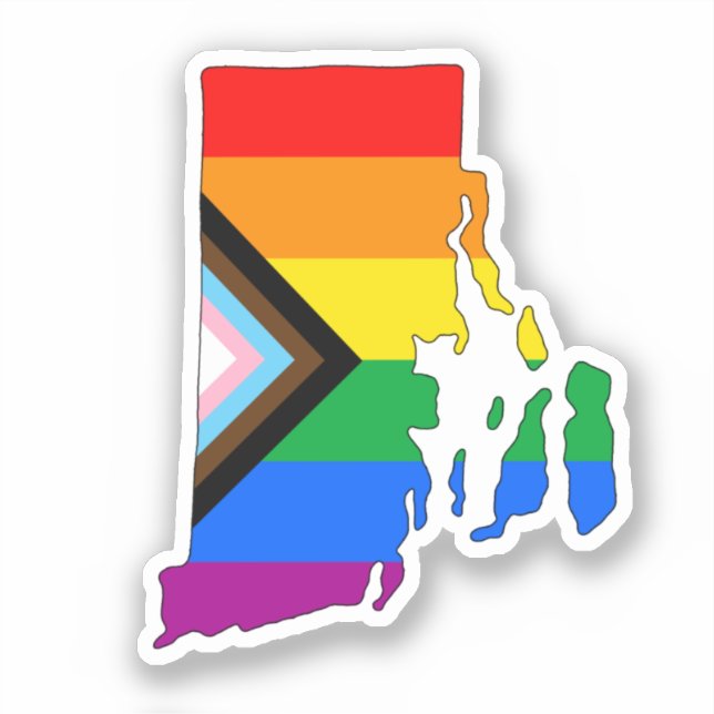 Sticker Fierté de l'État de Rhode Island LGBTQ Progress Pr (Recto)