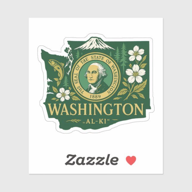 Sticker fierté de l'État de Washington (Feuille)
