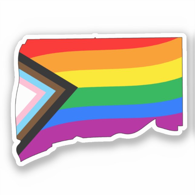 Sticker Fierté de l'État du Connecticut Progress Pride LGB (Recto)