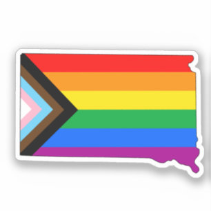 Sticker Fierté de l'État du Dakota du Sud LGBTQ Progress P