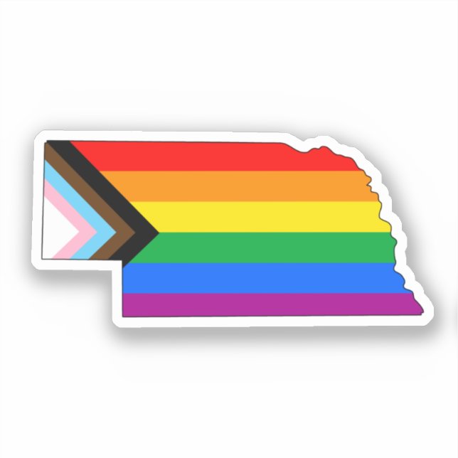 Sticker Fierté de l'État du Nebraska LGBTQ Progress Pride (Recto)