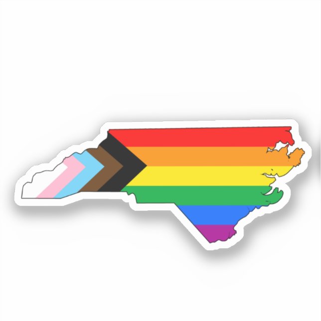 Sticker Fierté d'État de Caroline du Nord LGBTQ Progress P (Recto)