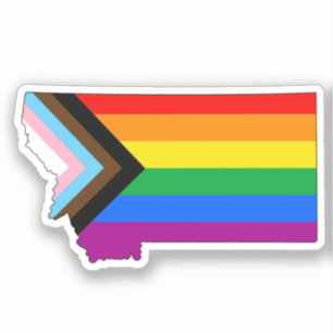 Sticker Fierté d'état du Montana LGBTQ Progrès Pride