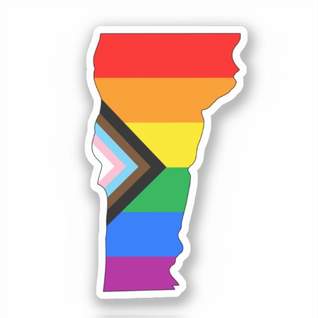Sticker Fierté d'État du Vermont LGBTQ Progrès Pride (Recto)
