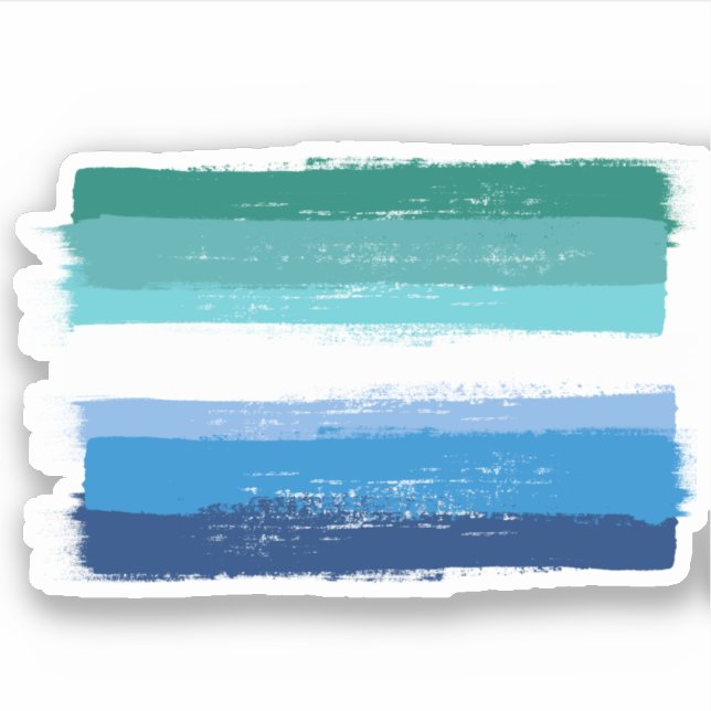 Sticker FIERTÉ GAY MASCULINE PEINTE - Azur (Devant)