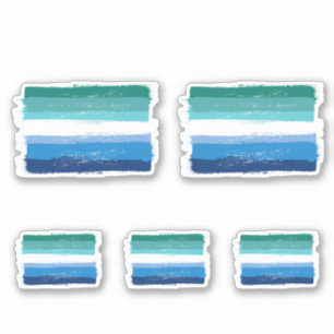 Sticker FIERTÉ GAY MASCULINE PEINTE - Azur