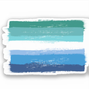 Sticker FIERTÉ GAY MASCULINE PEINTE - Azur