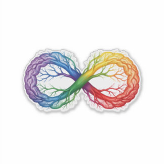 Sticker Fierté Neurodivergente Rainbow Infini TDAH