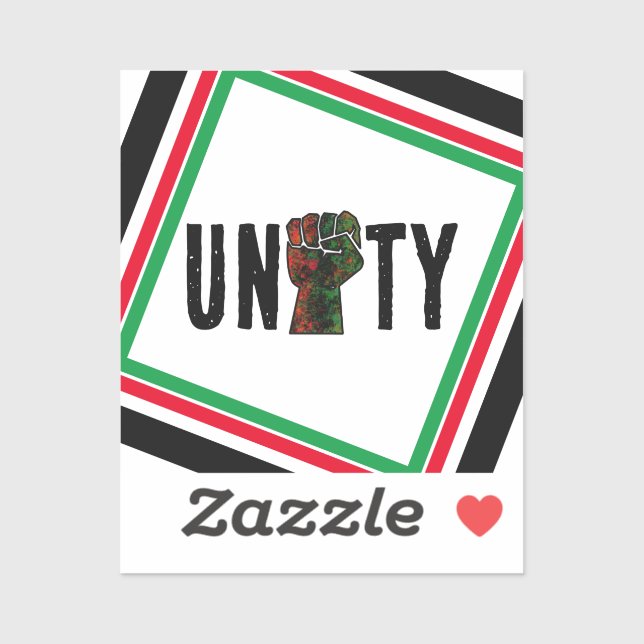 Sticker fierté noire drapeau rouge vert poing panafricain  (Feuille)
