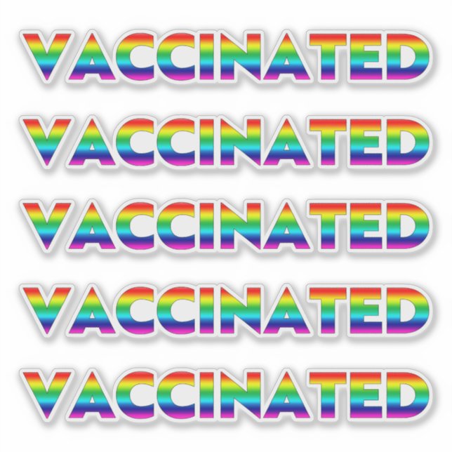 Sticker Fierté vaccinée lgbt lgbtq gai couleurs arc-en-cie (Devant)