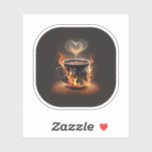 Sticker Fiery Christmas Coffee Cup avec Heart Steam Art<br><div class="desc">Fiery Christmas Coffee Cup avec Heart Steam Art</div>