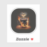 Sticker Fiery Christmas Coffee Cup avec Heart Steam Art<br><div class="desc">Fiery Christmas Coffee Cup avec Heart Steam Art</div>