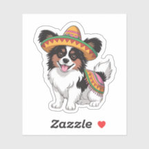 Fiesta Papillon Chien portant Sombrero et Sarape