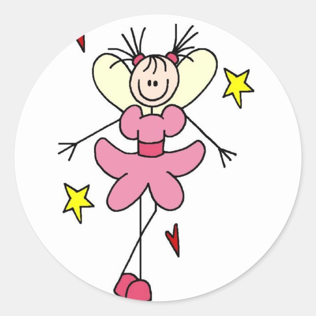 Sticker Figure Angel En Bâton Rose (Devant)