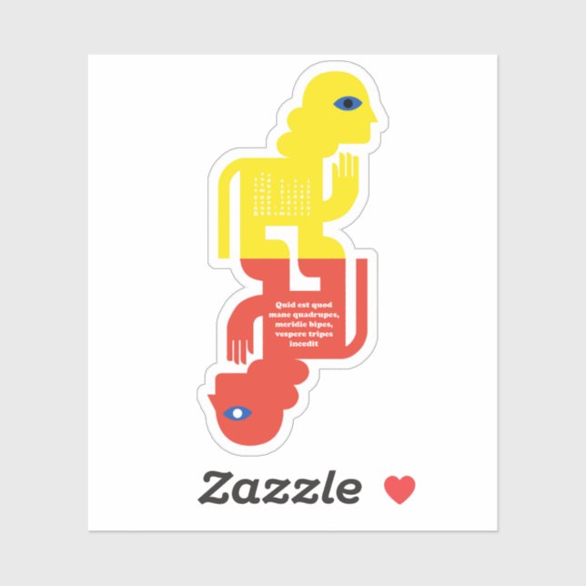 Sticker Figure de l'énigme du Sphinx en latin Art (Feuille)