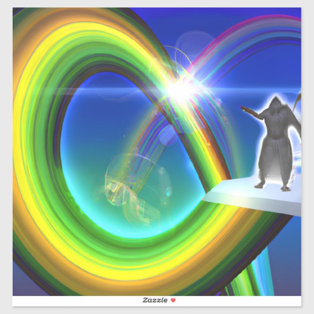 Sticker Figure de mystère au Stargate interdimensionnel (Feuille)