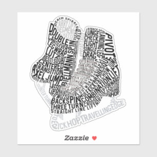 Sticker Figure Patinage Word Art Patinage sur glace