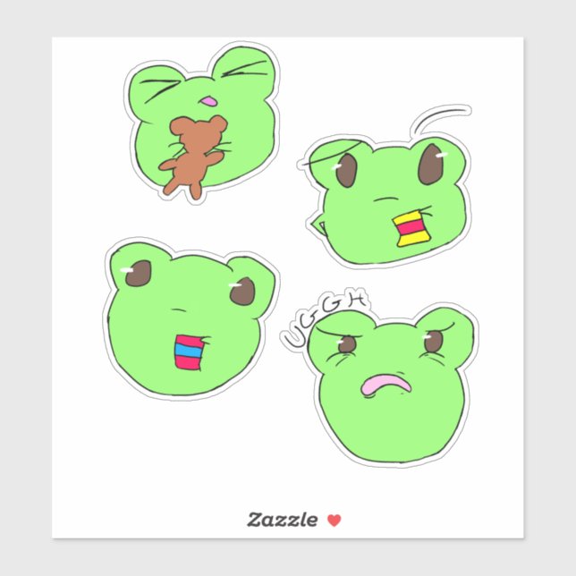 Sticker Filbert et ses nombreuses expressions  (Feuille)