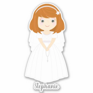 Sticker Fille à tête rouge de la colombe