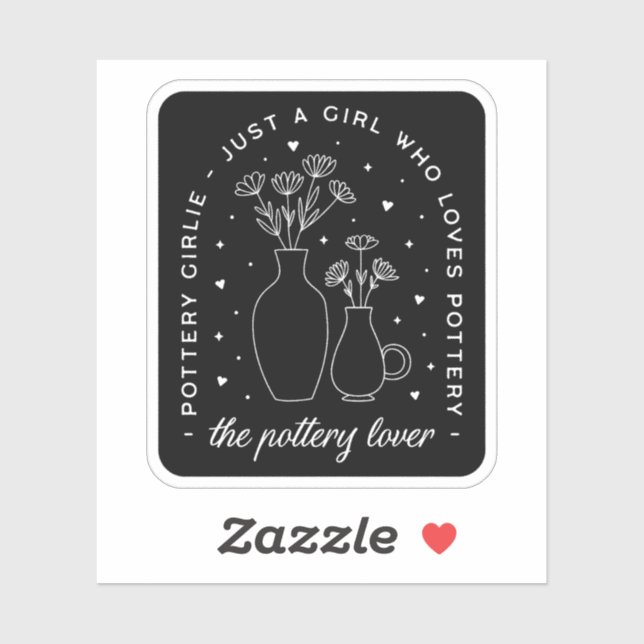 Sticker Fille amatrice de poterie (Feuille)
