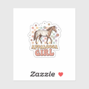 Sticker Fille Appaloosa Vintage Cheval Occidental T-Shirt
