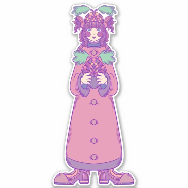 Sticker Fille au gland (Devant)