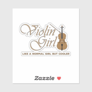 Sticker Fille au violon, comme une fille normale mais plus