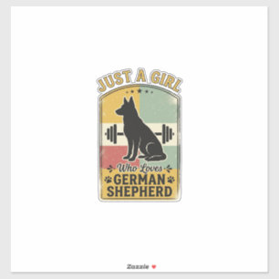 Sticker Fille Berger Allemand Chemise Vintage Conception A